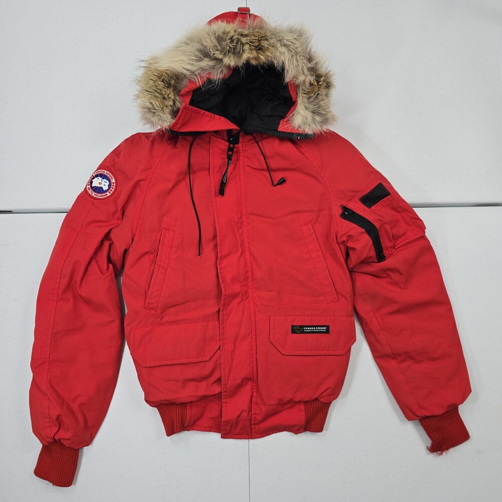 Canada Goose 7950M Chilliwack Red Bomber Jacket Men 3XS Coyote Fur Down Women S
